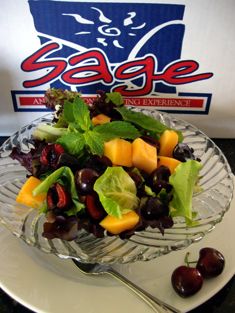 Minted Spring Mix, Dark Sweet Cherries & Cantaloupe Salad