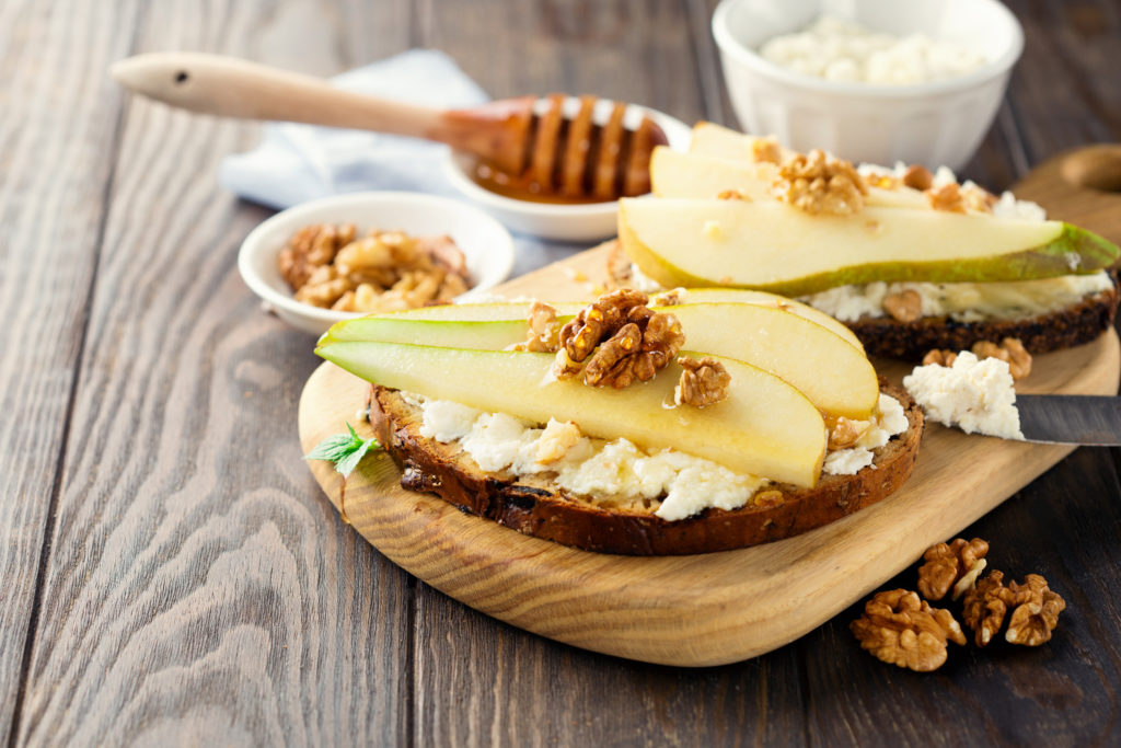 Pear, Cheese & Honey Crostini